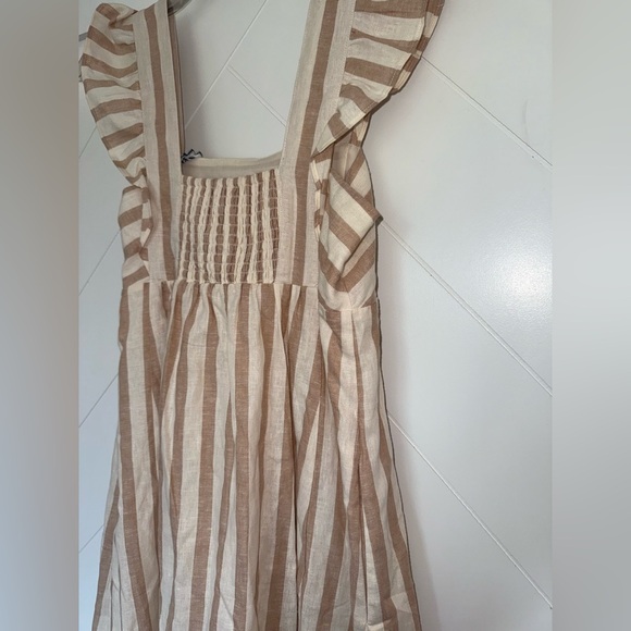 NWT Draper James Maddie Babydoll Dress in Camel Cabana Stripe Size:XS - Picture 5 of 9